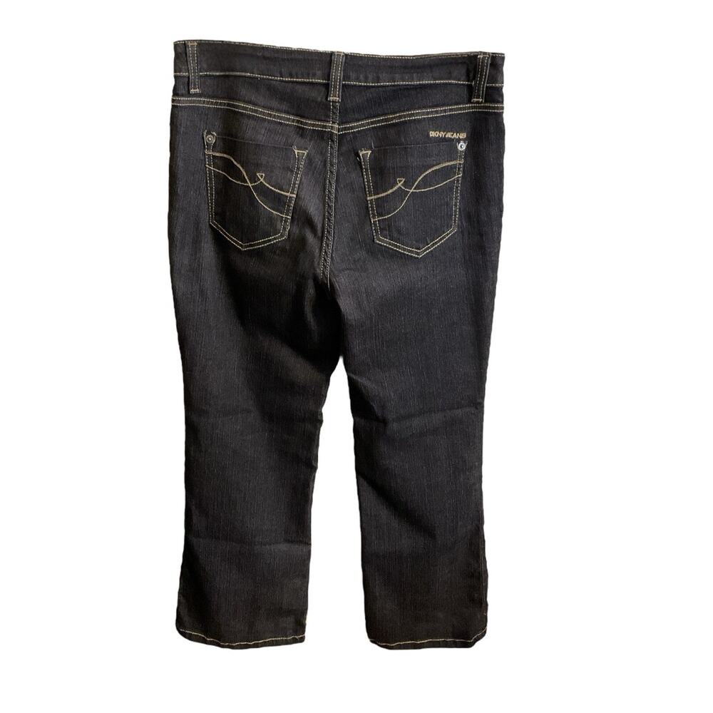 DKNY Jeans Women's Size 8P Soho Boot Cut Blue Denim Dark Wash 28 Inseam - Picture 3 of 12